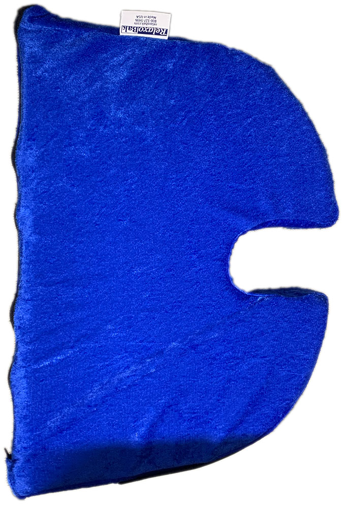 Blue Velour Cover for Orthopedic Tailbone Cushion - RelaxoBak